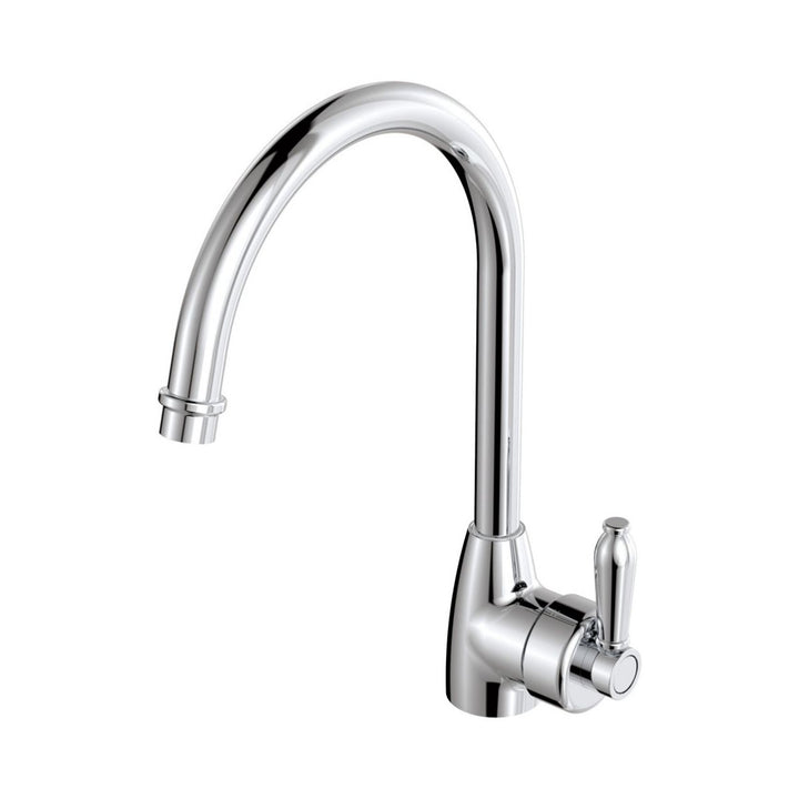 Fienza Eleanor Gooseneck Chrome Handle Kitchen Sink Mixer