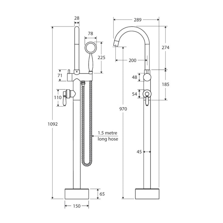 Fienza Eleanor Floor Mixer & Shower
