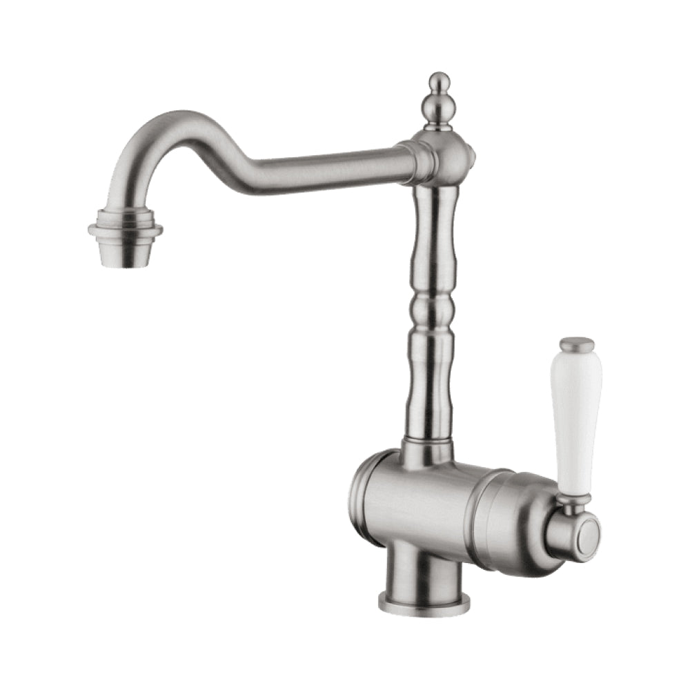 Abey Provincial Single Lever Kitchen Sink Mixer Lead Free Brushed Nickel