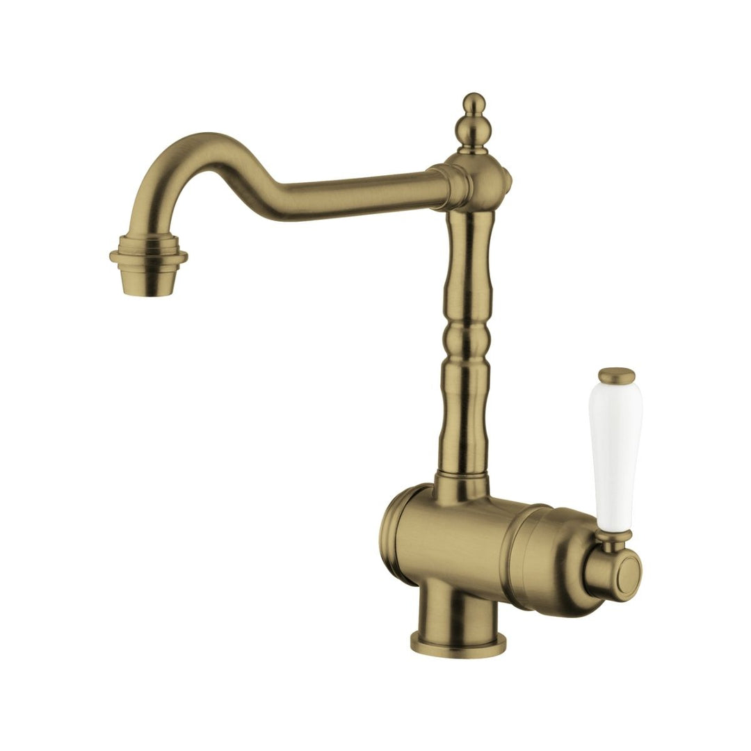 Abey Provincial single lever kitchen sink mixer, lead-free tap in brushed bronze finish