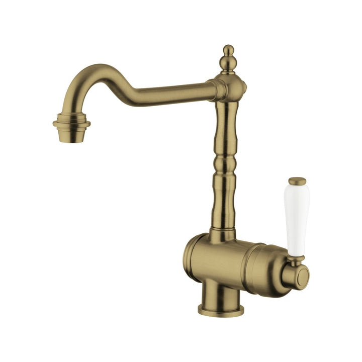Abey Provincial single lever kitchen sink mixer, lead-free tap in brushed bronze finish