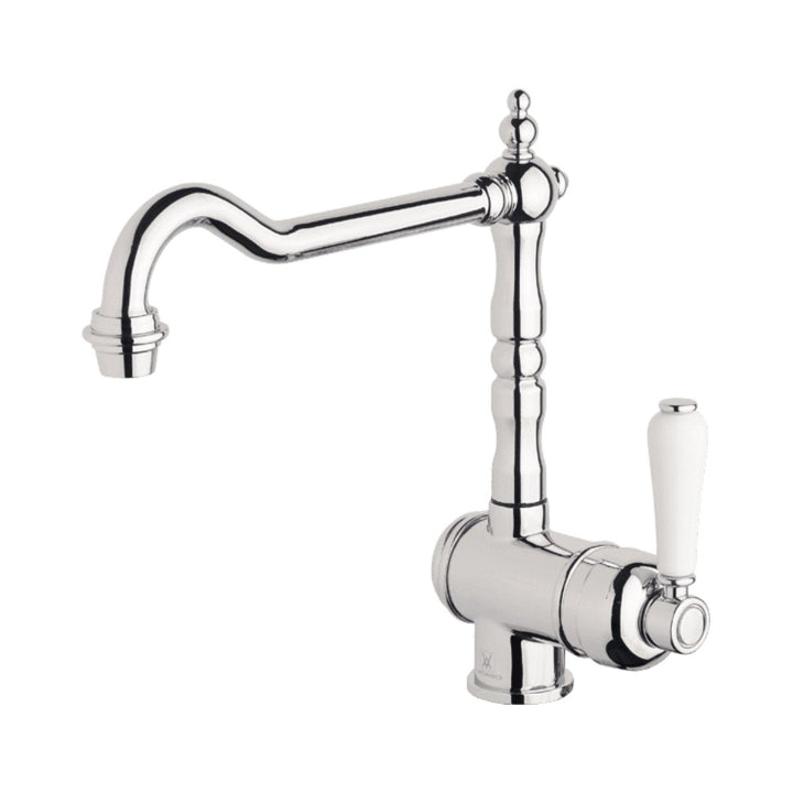 Abey Provincial single lever kitchen sink mixer, lead-free chrome tap with curved spout