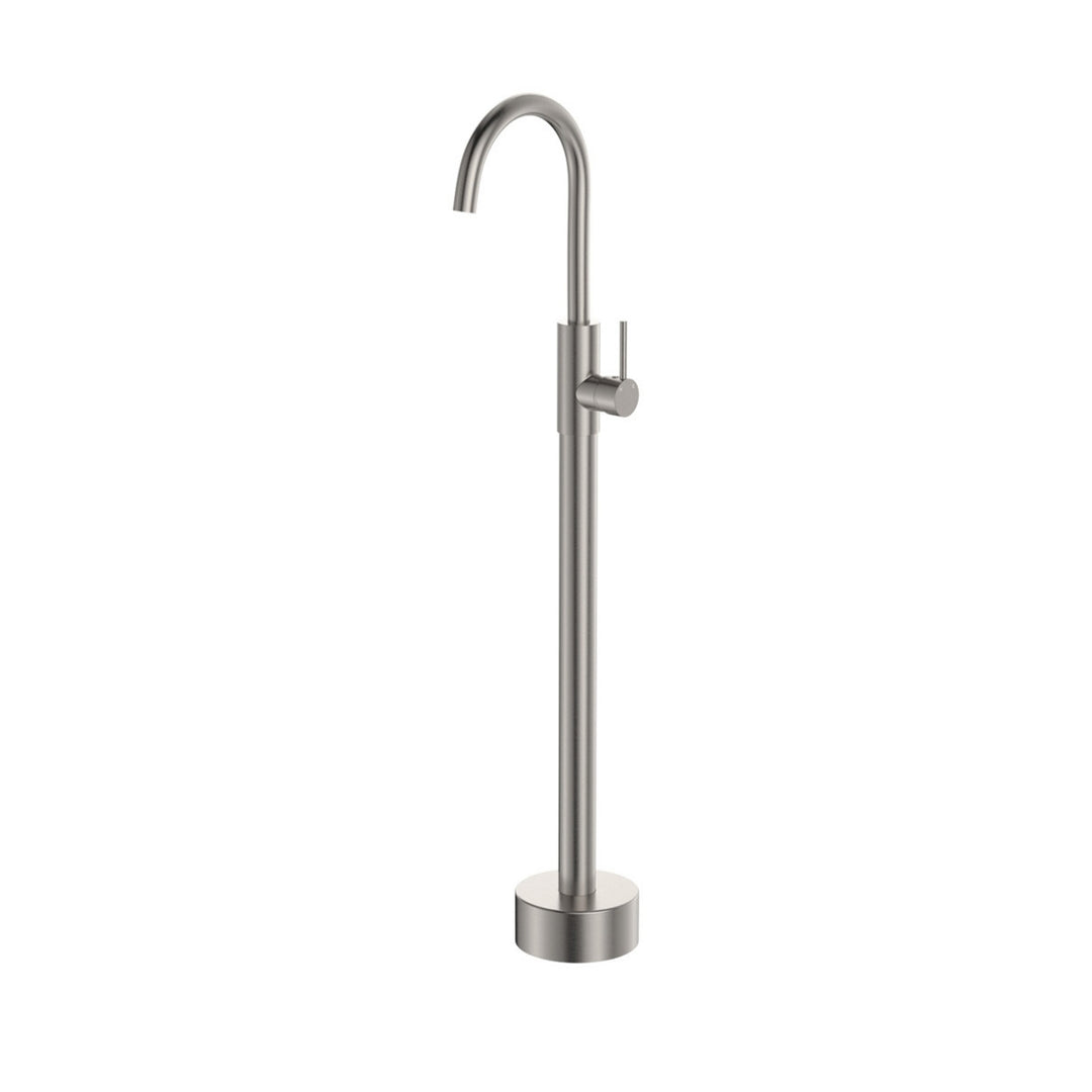 Fienza Kaya Floor Mounted Lead Free Bath/Basin Mixer Brushed Nickel