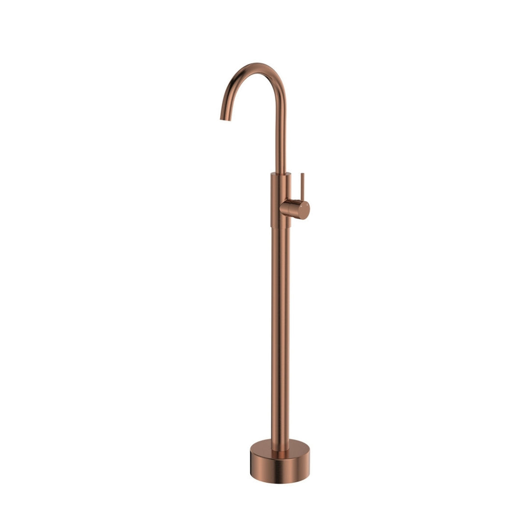 Fienza Kaya Floor Mounted Lead Free Bath/Basin Mixer Brushed Copper