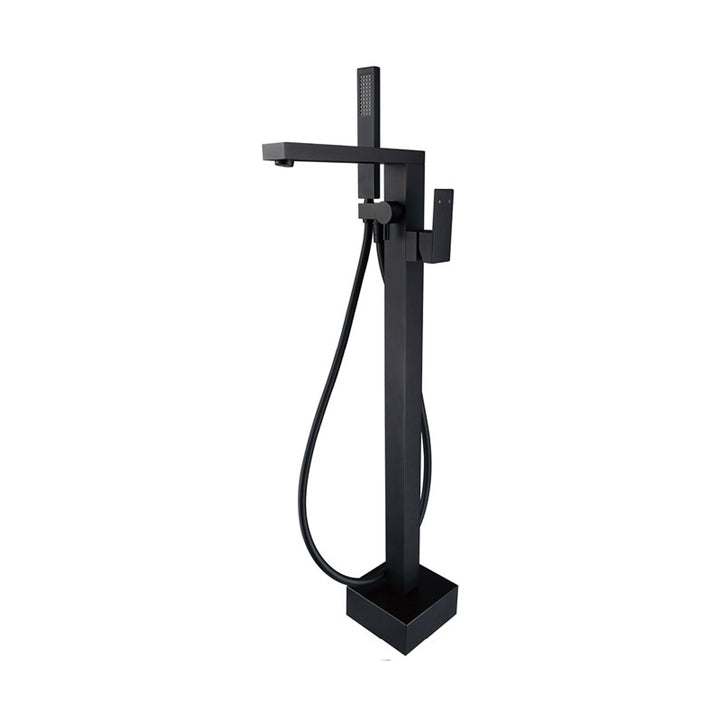 Fienza Jet Black Free Standing Bath Filler and Mixer - Design 10