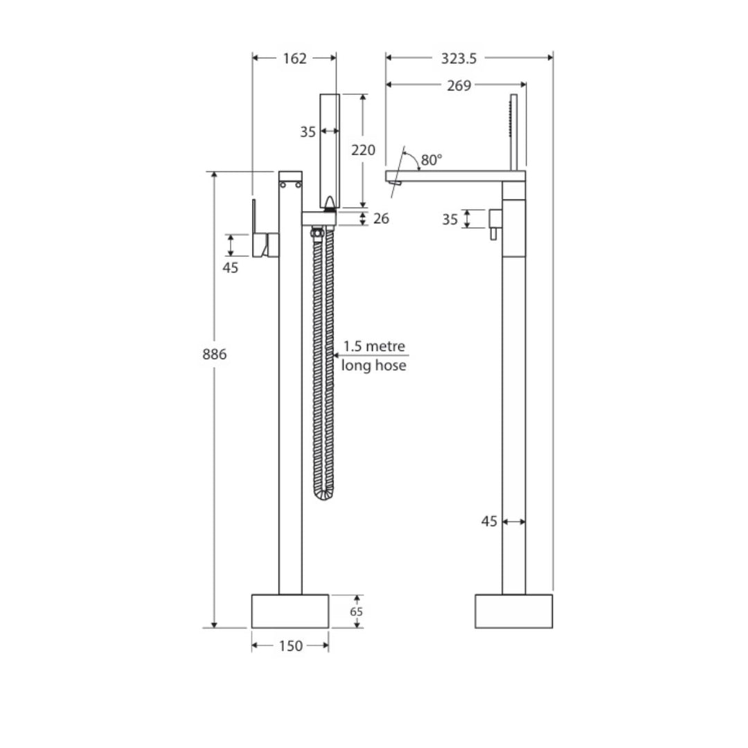 Fienza Free Standing Bath Filler and Mixer