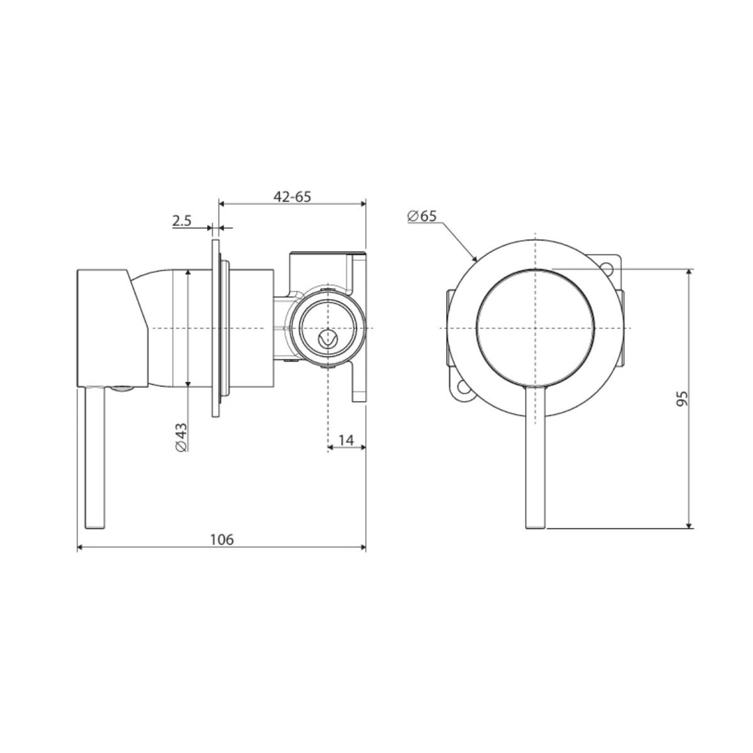 Fienza Kaya Large Round Plate Lead Free Wall Mixer (Complete Kit)