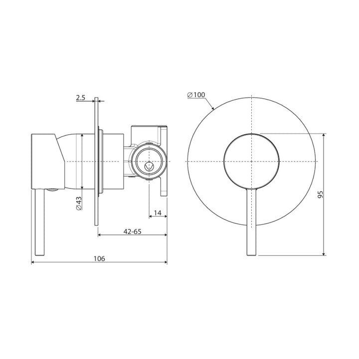 Fienza KAYA Wall Mixer Large Round Plate (Complete Kit)
