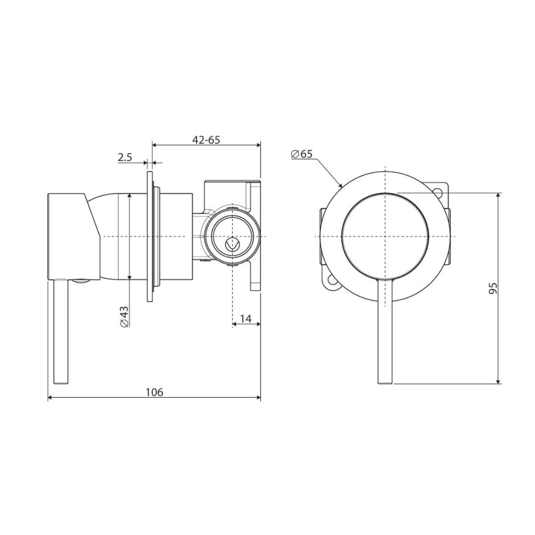 Fienza Kaya Small Round Plate Lead Free Wall Mixer