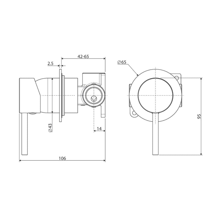 Fienza Kaya Small Round Plate Lead Free Wall Mixer