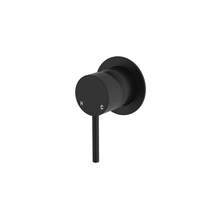 Fienza Kaya Small Round Plate Lead Free Wall Mixer Matte Black