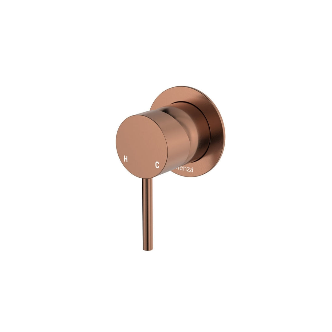 Fienza Kaya Small Round Plate Lead Free Wall Mixer Brushed Copper