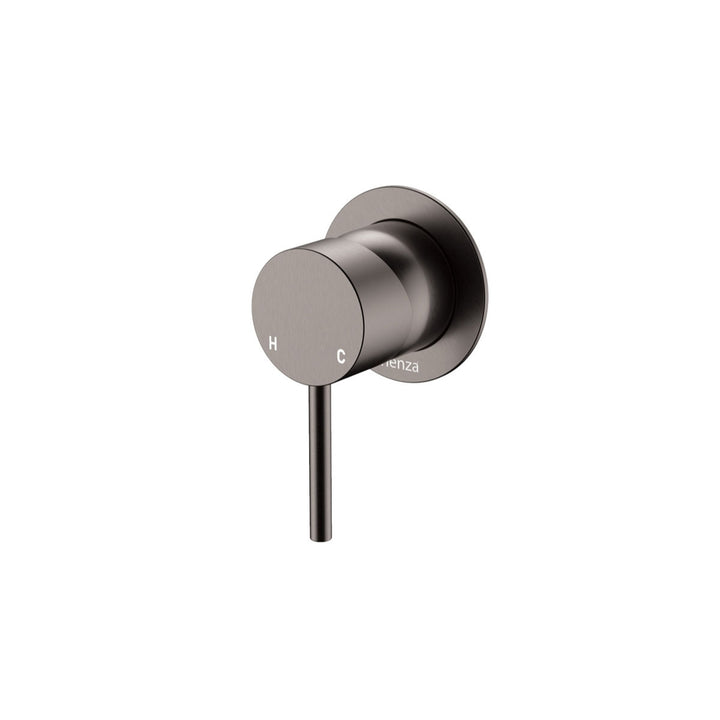 Fienza Kaya Small Round Plate Lead Free Wall Mixer Gunmetal