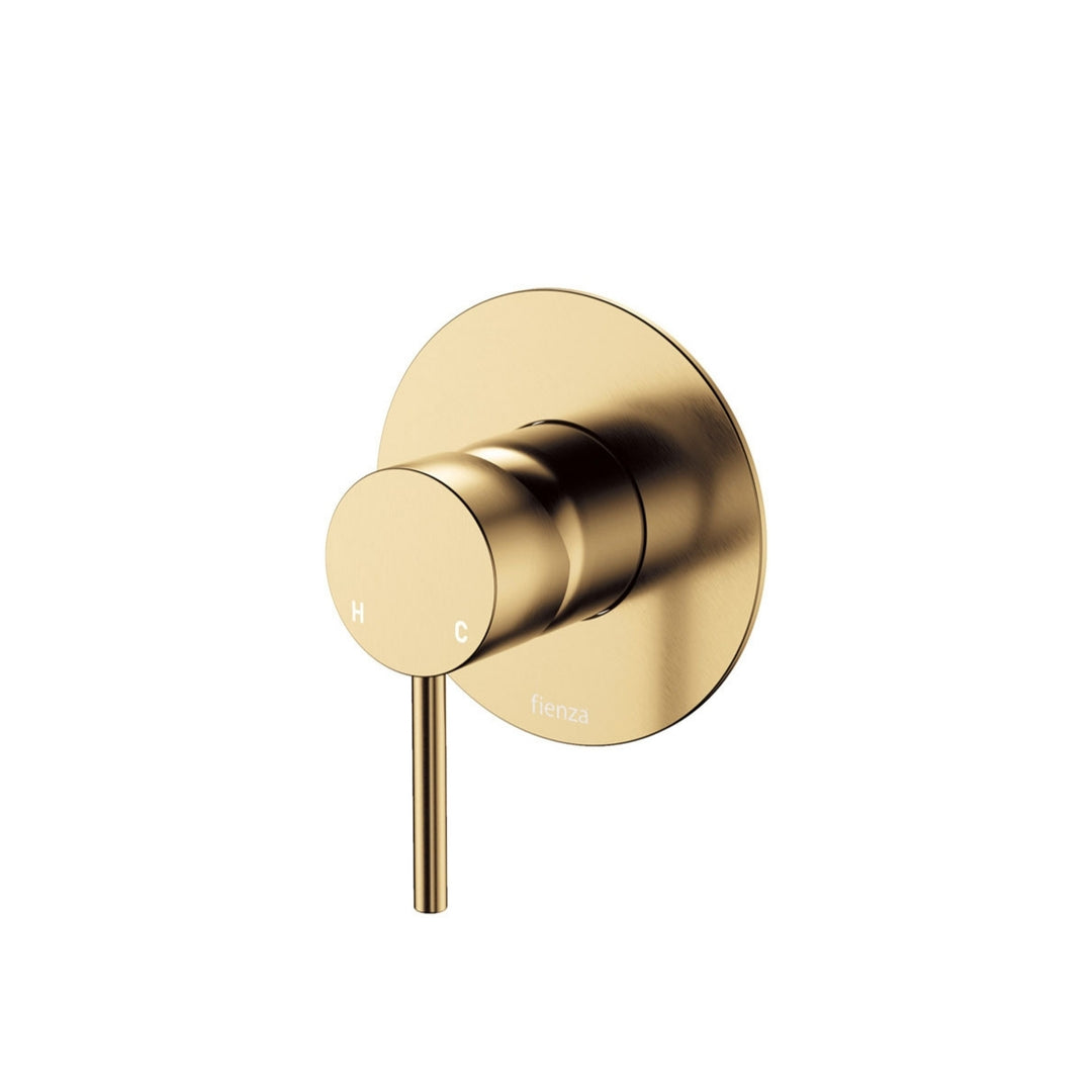 Fienza Kaya Large Round Plate Lead Free Wall Mixer Urban Brass