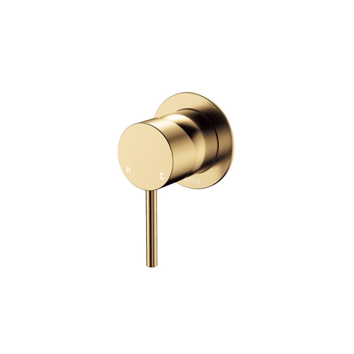 Fienza Kaya Small Round Plate Lead Free Wall Mixer Urban Brass
