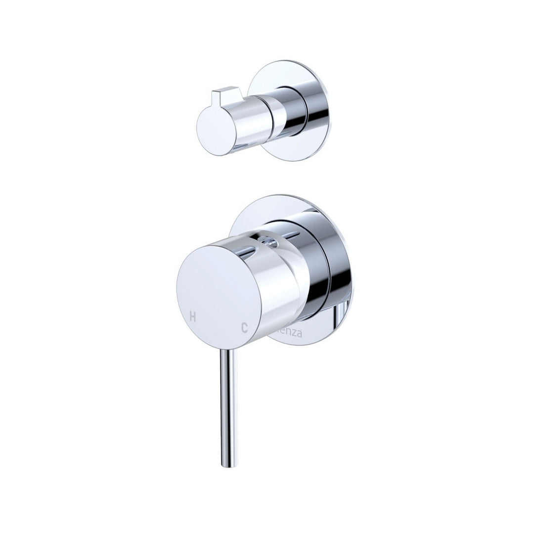 Fienza Kaya Small Round Plate Lead Free Wall Diverter Mixer Chrome