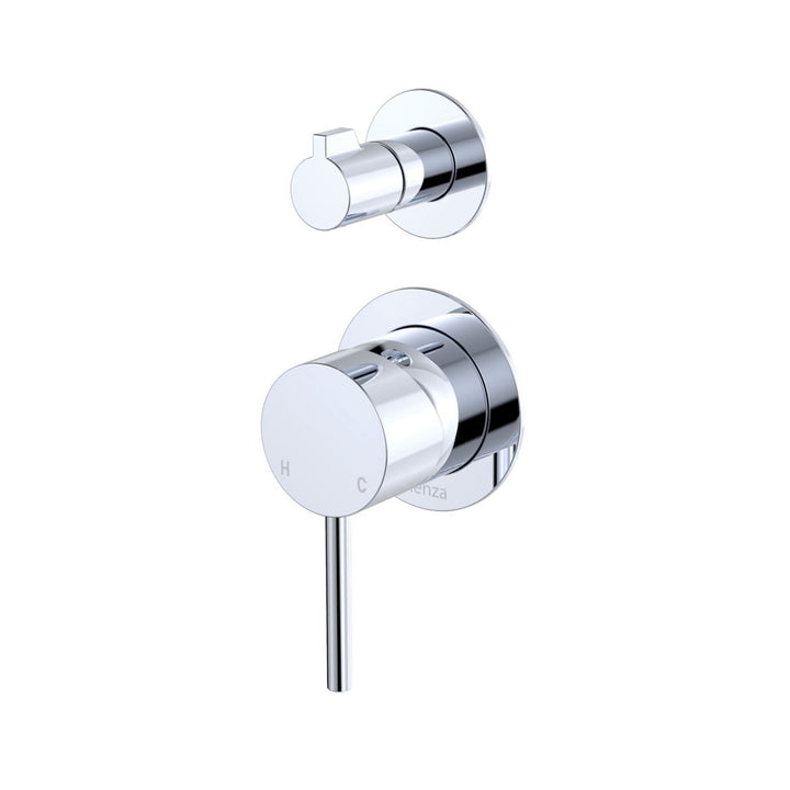 Fienza Kaya Small Round Plate Lead Free Wall Diverter Mixer Chrome