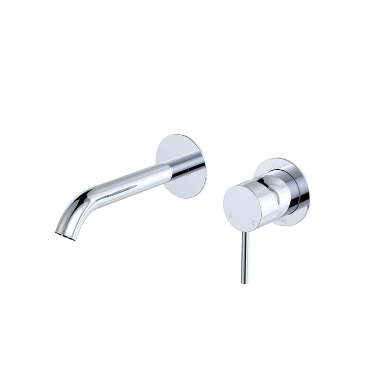 Fienza Kaya Basin/Bath Round Plate 160mm Lead Free Wall Mixer Set Chrome
