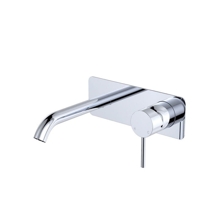 Fienza Kaya Basin/Bath Rectangular Plate 160mm Lead Free Wall Mixer Set Chrome
