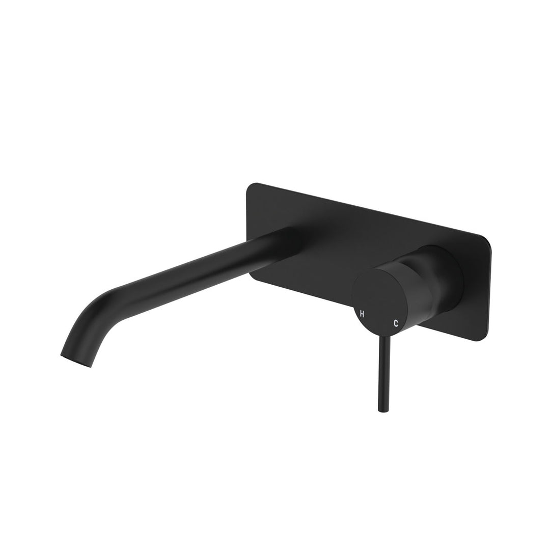 Fienza Kaya Basin/Bath Rectangular Plate 200mm Lead Free Wall Mixer Set