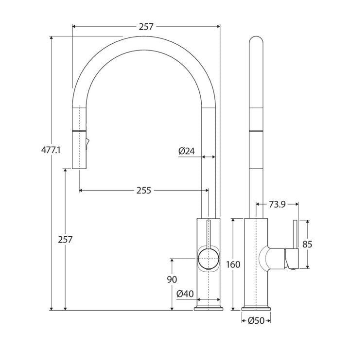 Fienza Kaya Lead Free Pull Down Sink Mixer