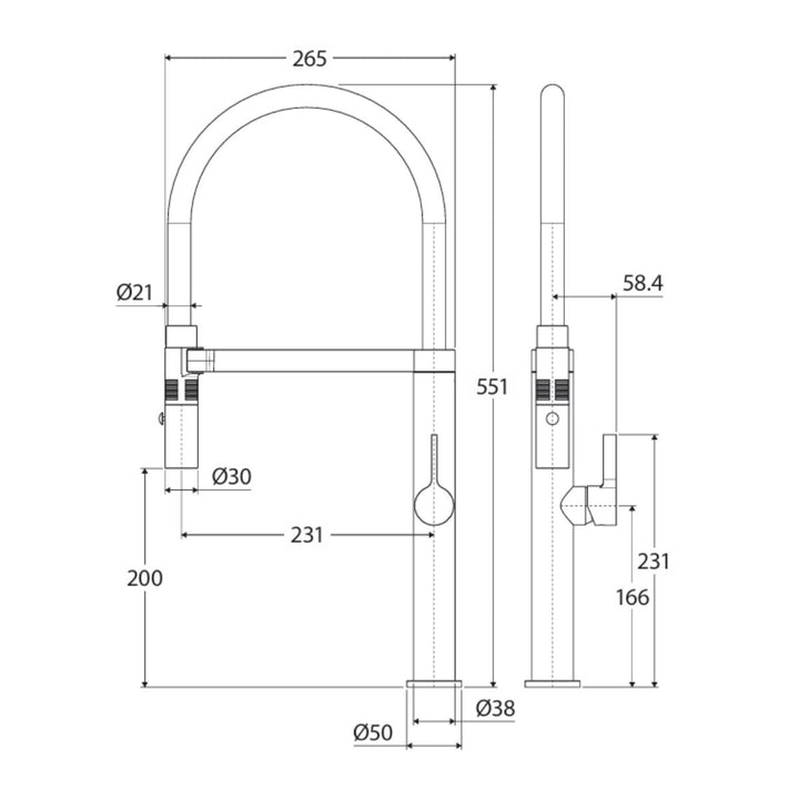 Fienza Kaya Lead Free Pull Out Sink Mixer