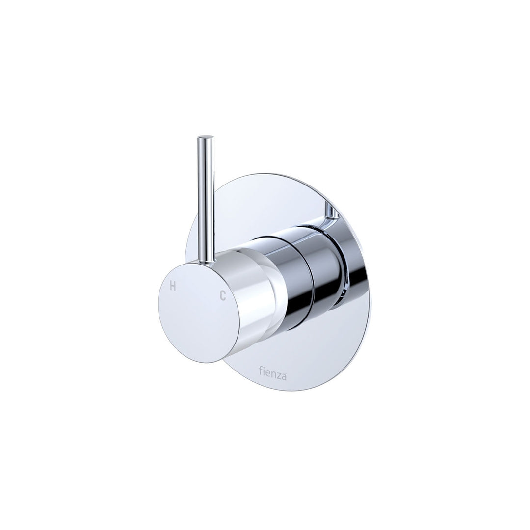 Fienza Kaya Up Large Round Plate Lead Free Wall Mixer Chrome