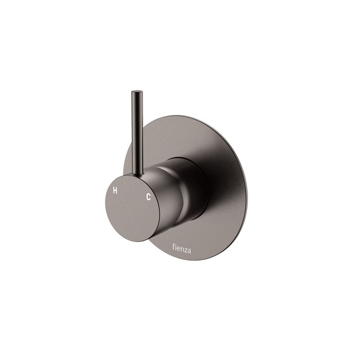 Fienza Kaya Up Large Round Plate Lead Free Wall Mixer Gunmetal