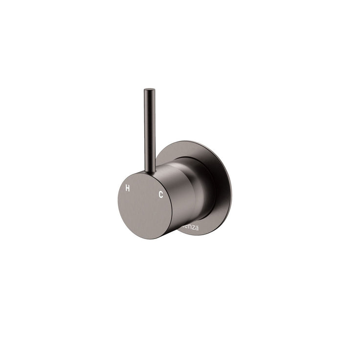 Fienza Kaya Up Small Round Plate Lead Free Wall Mixer Gunmetal