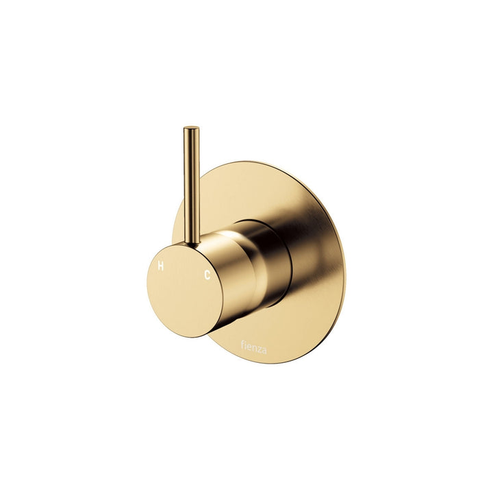 Fienza Kaya Up Large Round Plate Lead Free Wall Mixer Urban Brass