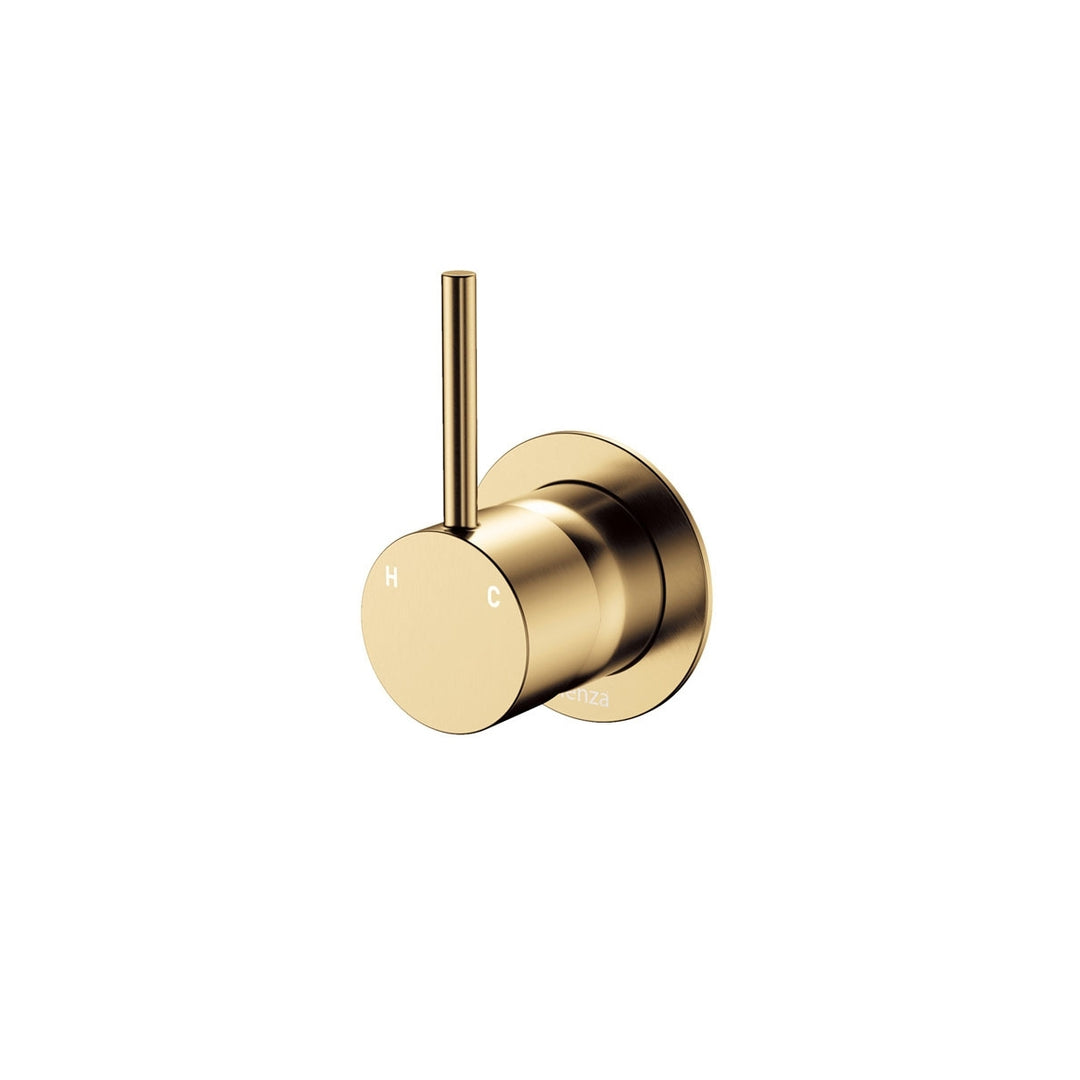 Fienza Kaya Up Small Round Plate Lead Free Wall Mixer Urban Brass