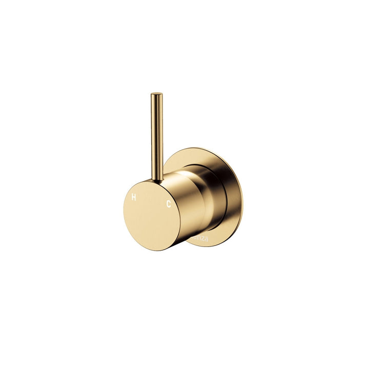 Fienza Kaya Up Small Round Plate Lead Free Wall Mixer Urban Brass