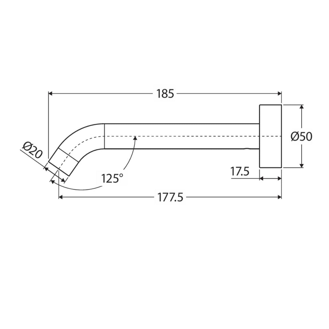 Fienza Kaya 180mm Wall Basin/Bath Lead Free Outlet Spout
