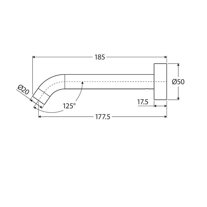 Fienza KAYA 180mm Wall Basin/Bath Outlet