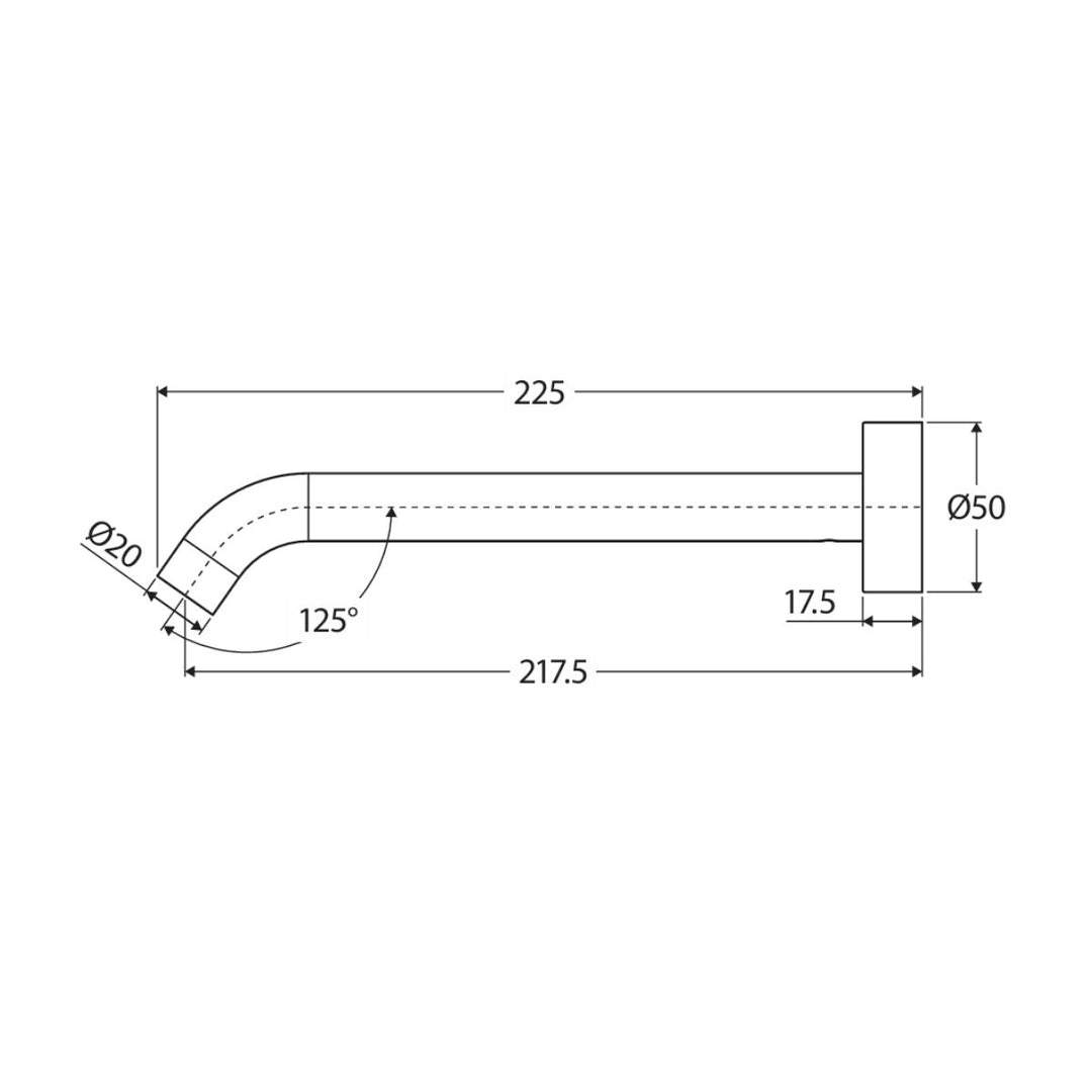 Fienza Kaya 220mm Wall Basin/Bath Lead Free Outlet Spout