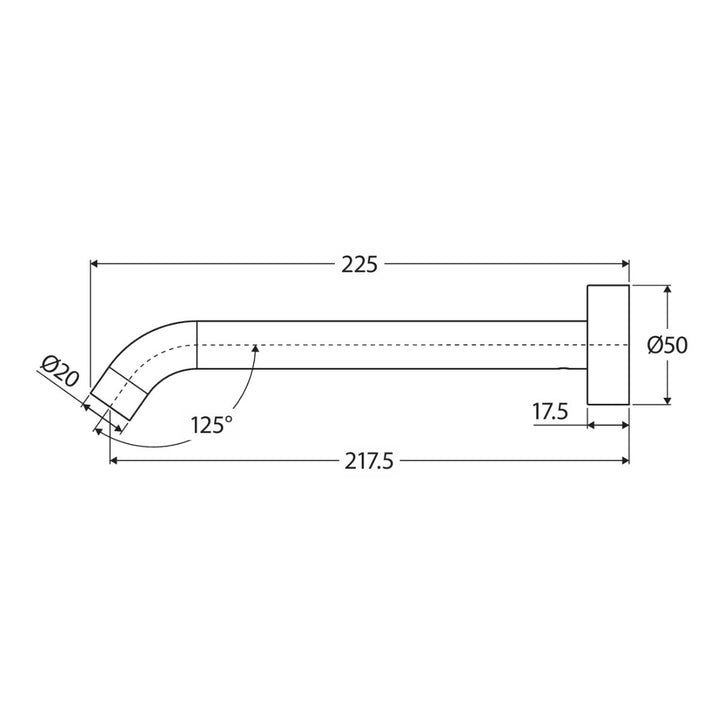 Fienza KAYA 220mm Wall Basin/Bath Outlet