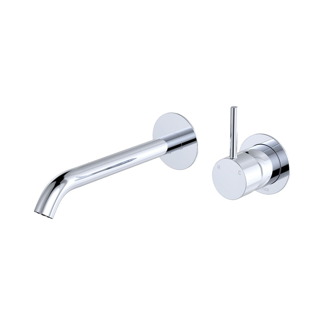 Fienza Kaya Up Round Plate 200mm Basin/Bath Lead Free Wall Mixer Set