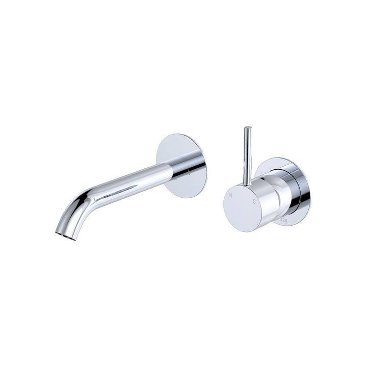 Fienza Kaya Up Round Plate 160mm Basin/Bath Lead Free Wall Mixer Set Chrome