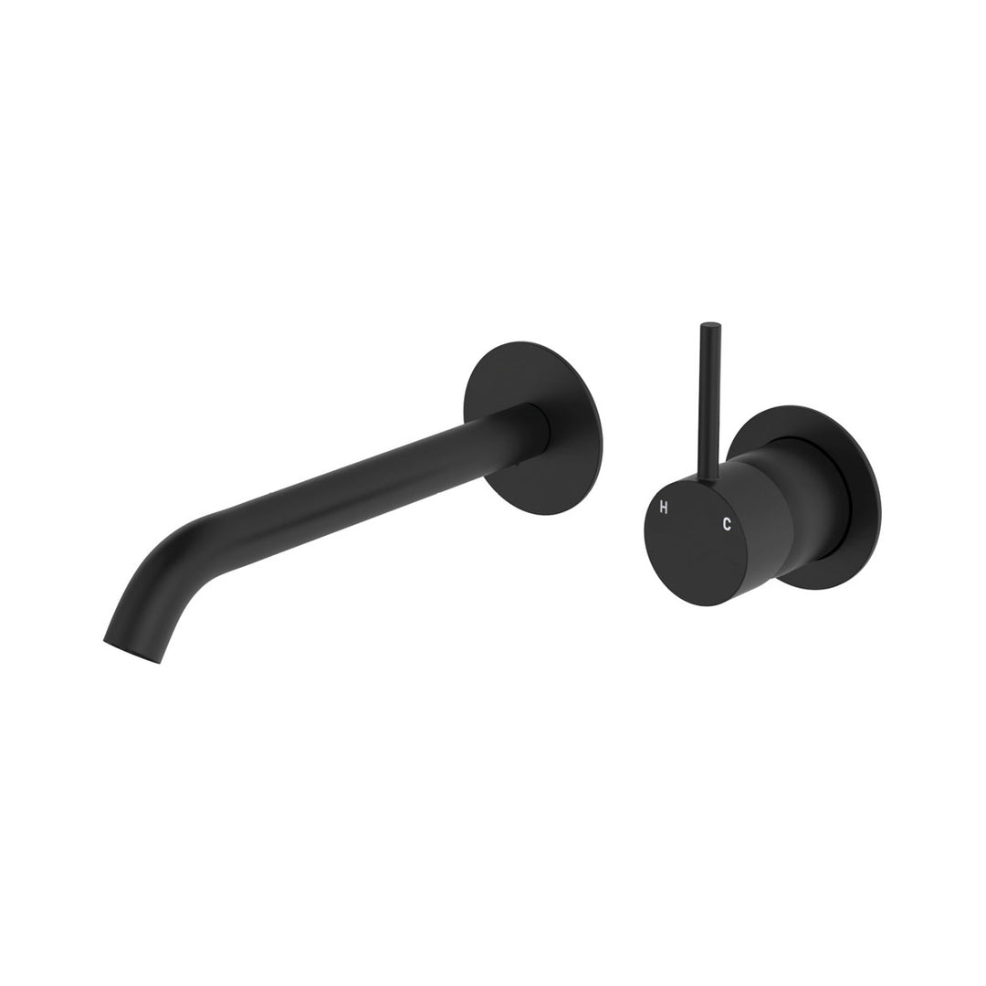 Fienza Kaya Up Round Plate 200mm Basin/Bath Lead Free Wall Mixer Set