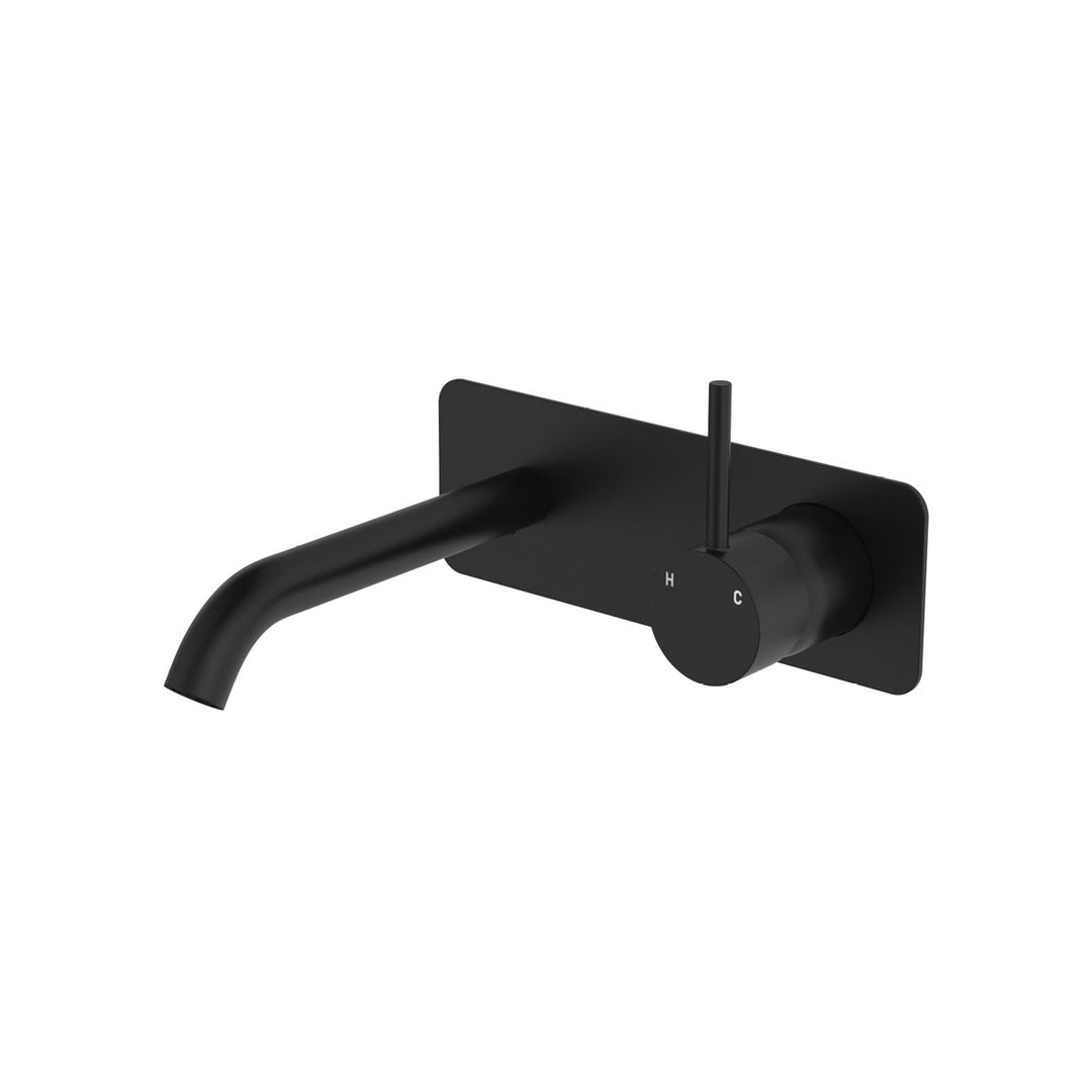 Fienza Kaya Up Rectangular Plate 160mm Basin/Bath Lead Free Wall Mixer Set