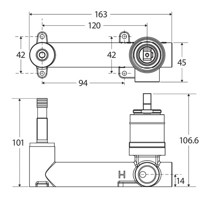 Fienza QUIK-SWITCH Lead Free Universal Wall Basin/Bath Mixer Body
