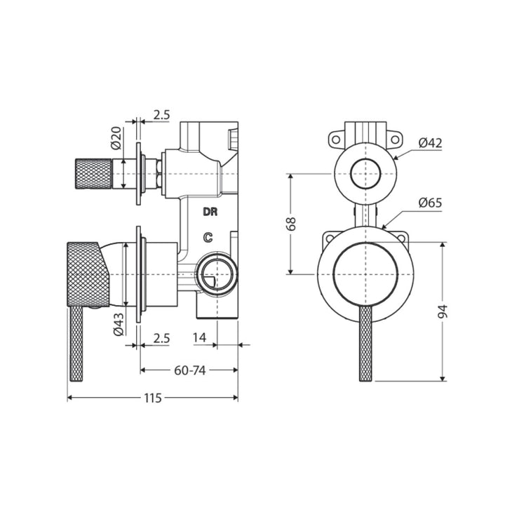 Fienza Axle Wall Diverter Mixer (Complete Kit)
