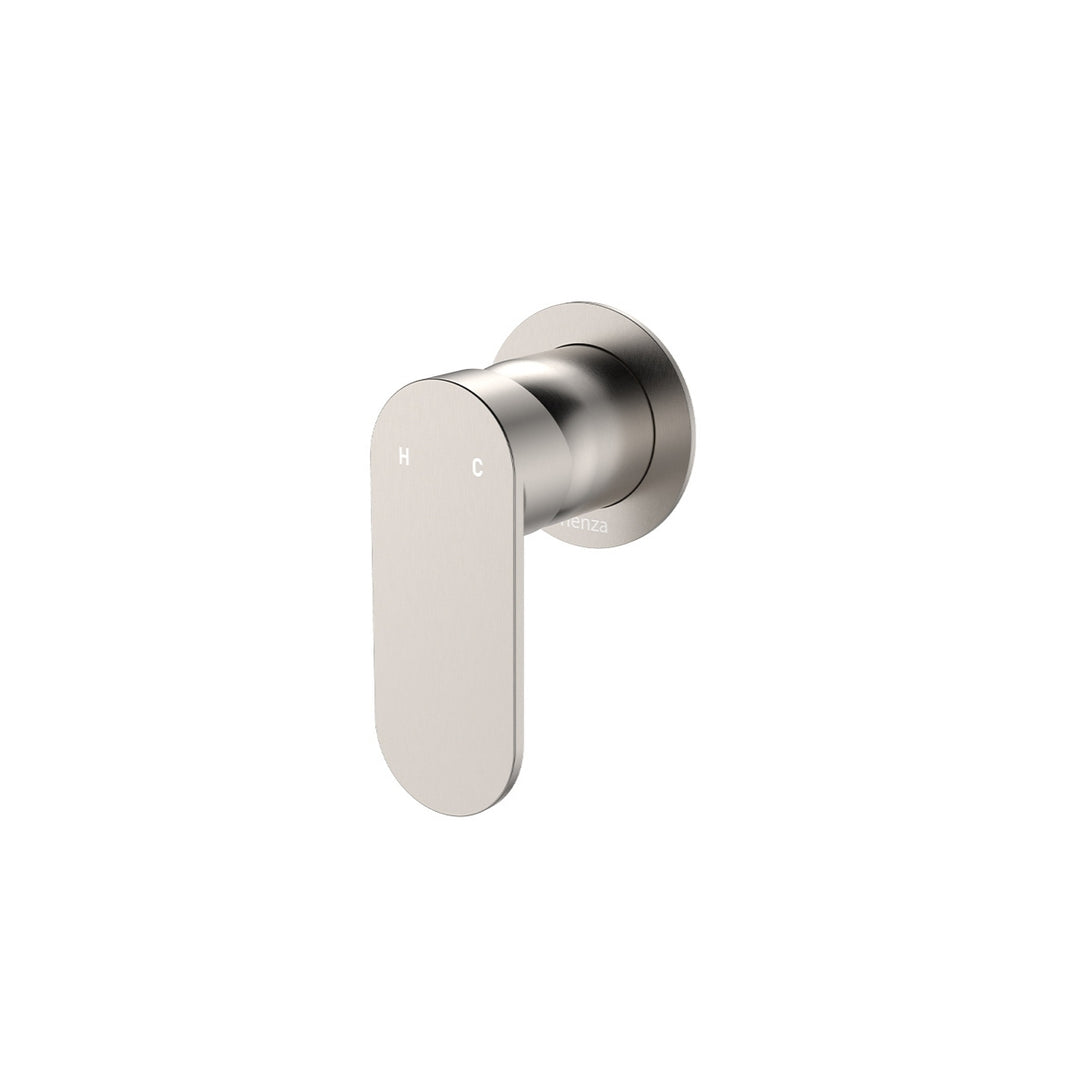 Fienza Empire Slim Round Plate Lead Free Wall Mixer Brushed Nickel