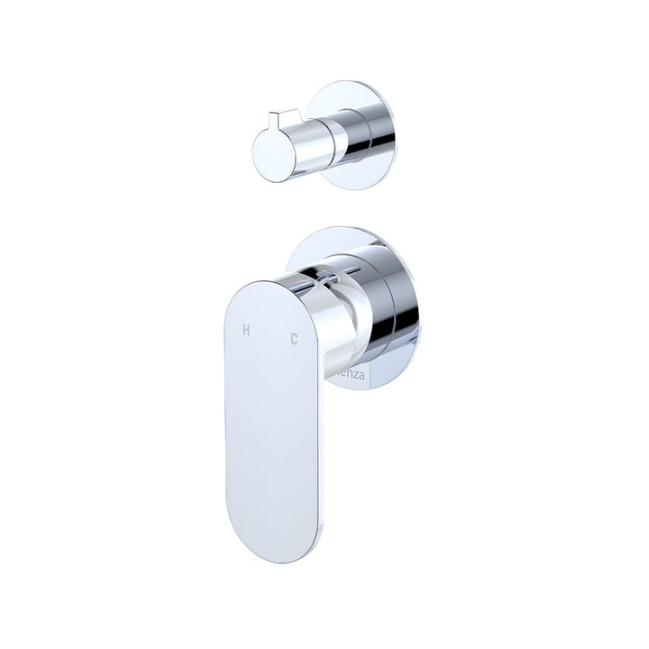 Fienza Empire Slim Small Round Plates Vertical Lead Free Wall Diverter Mixer (Complete Kit)