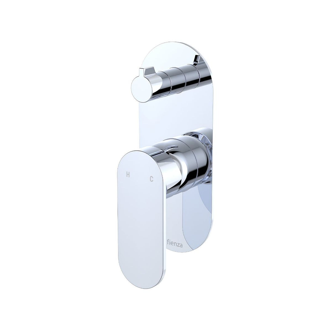 Fienza Empire Slim Large Oval Plate Vertical Lead Free Wall Diverter Mixer (Complete Kit)
