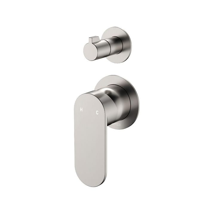 Fienza Empire Slim Small Round Plates Vertical Lead Free Wall Diverter Mixer (Complete Kit)
