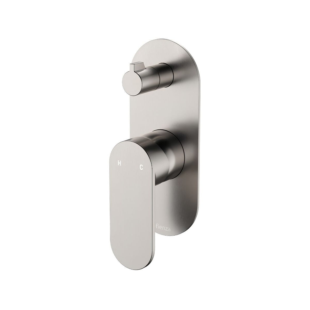 Fienza Empire Slim Large Oval Plate Vertical Lead Free Wall Diverter Mixer (Complete Kit)