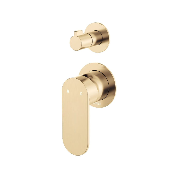 Fienza Empire Slim Small Round Plates Vertical Lead Free Wall Diverter Mixer (Complete Kit)