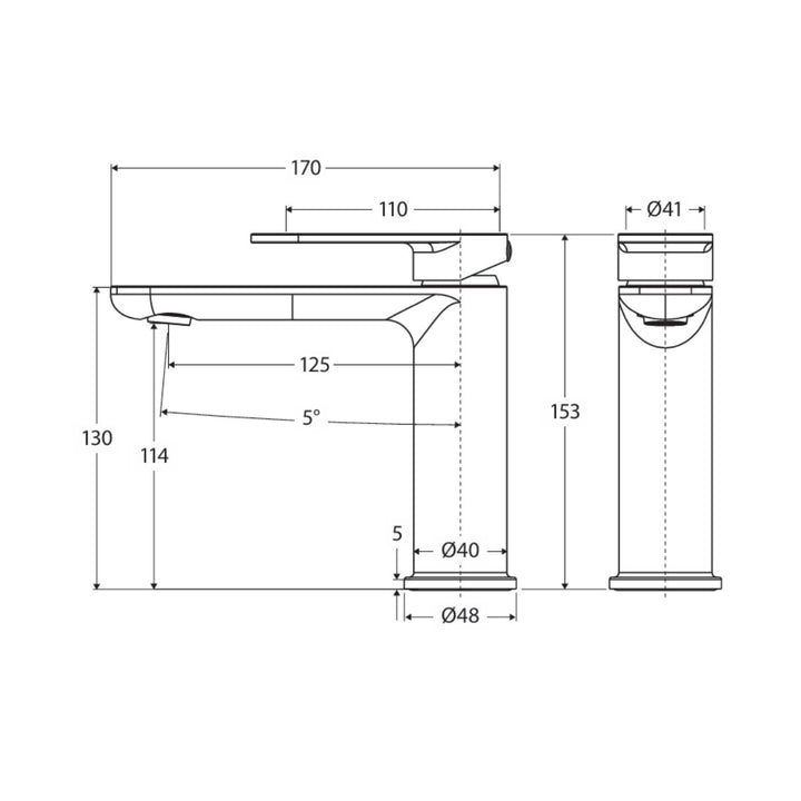 Fienza Empire Slim Cold Start Lead Free Basin Mixer