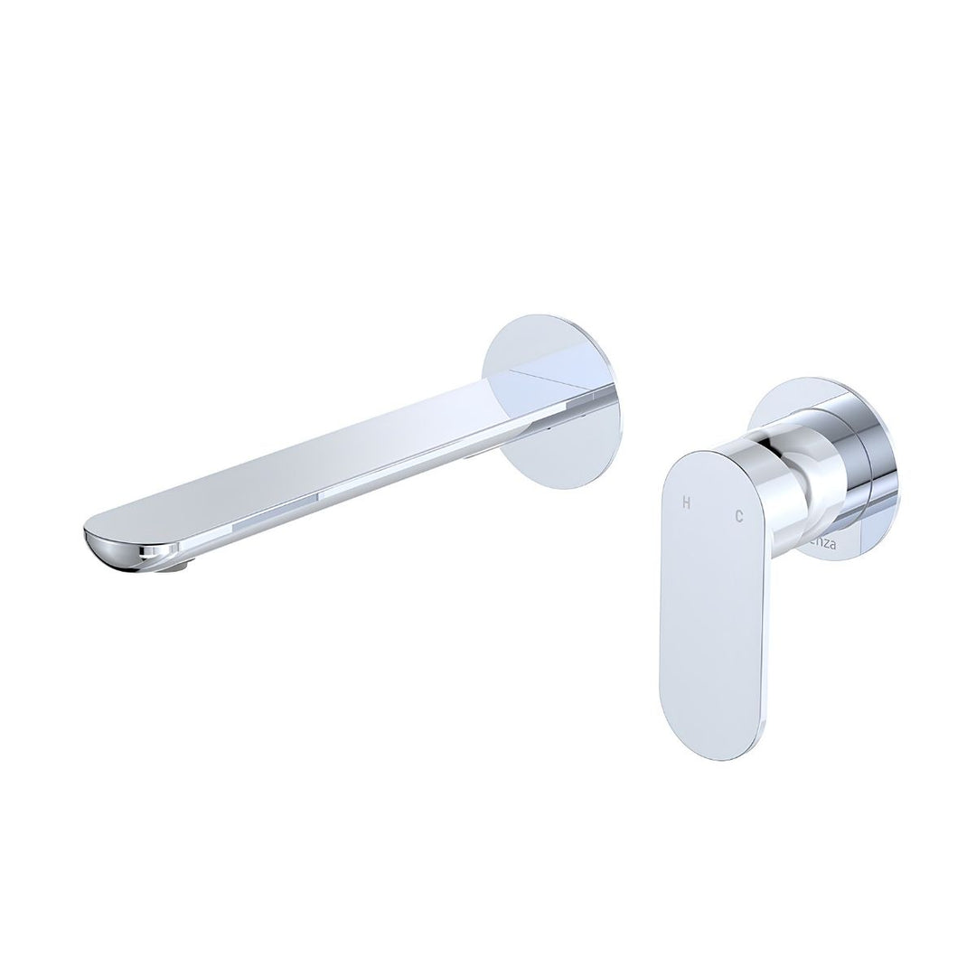 Fienza Empire Slim Basin/Bath Round Plate 200mm Lead Free Wall Mixer Set (Complete Kit)